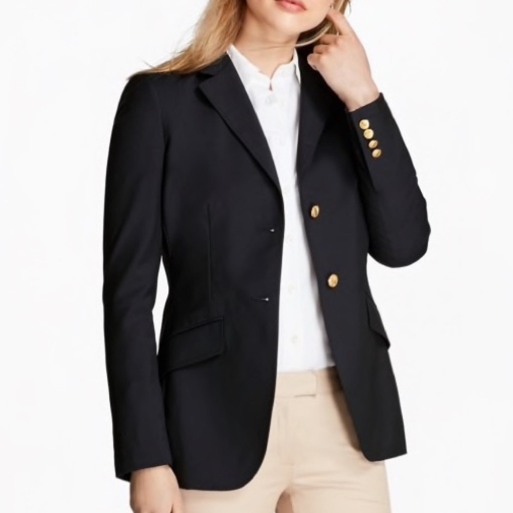 Ralph Lauren Wool Blend Two Button Blazer Navy Blue Gold Crest Buttons 20W NWT - Picture 5 of 11